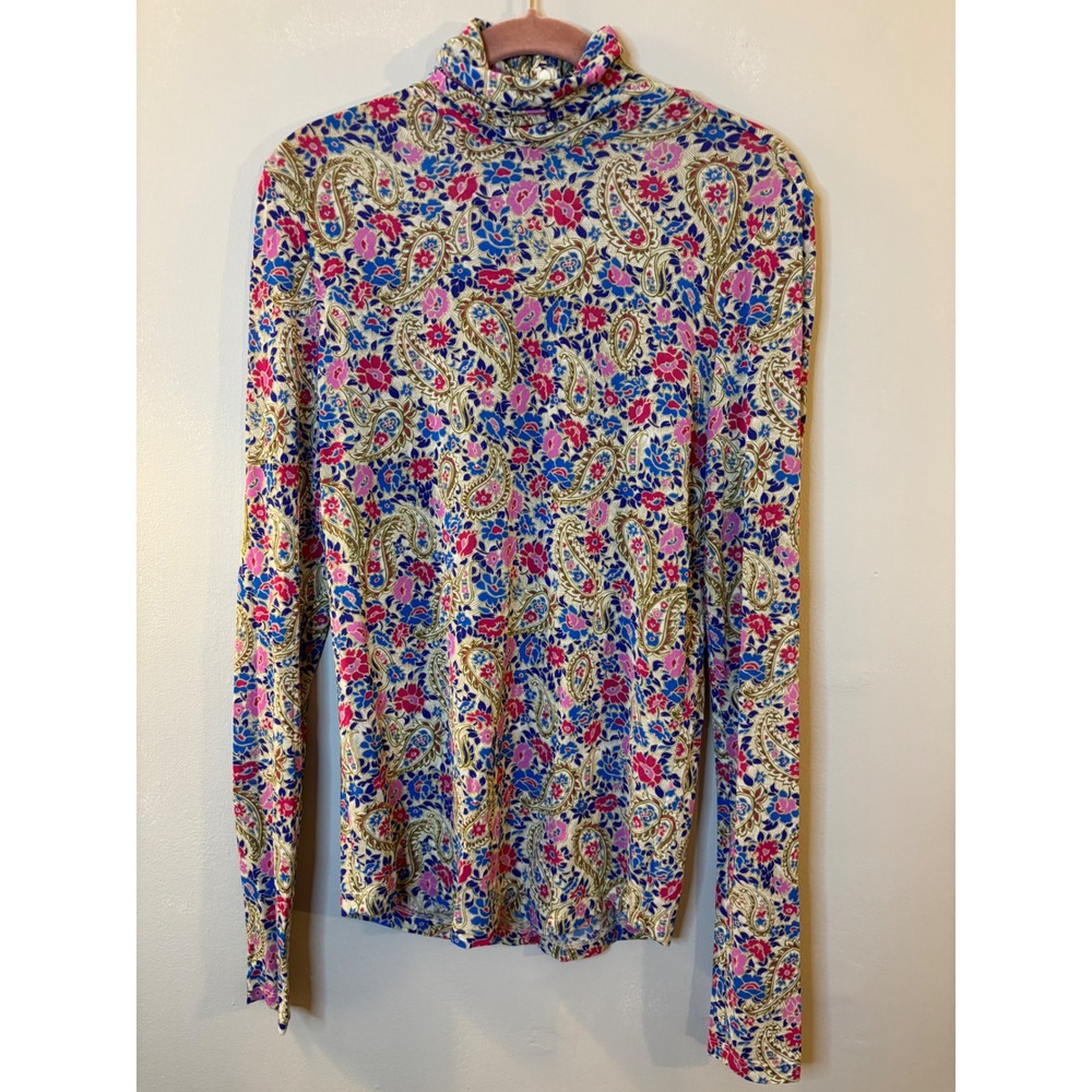 Isabel MARANT Lizyela Turtleneck Top Paisley Floral 42 US 10 - Picture 2 of 7